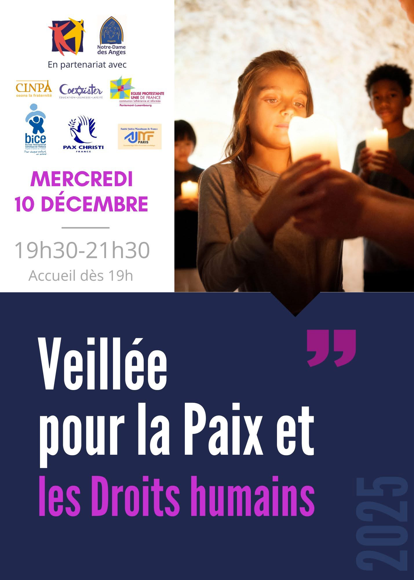 Flyer Veillée pour la Paix et les Droits humains 2025